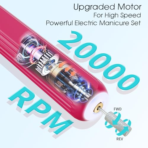 Perceuse à ongles électrique rechargeable sans fil avec kit de manucure pédicure complet - 4