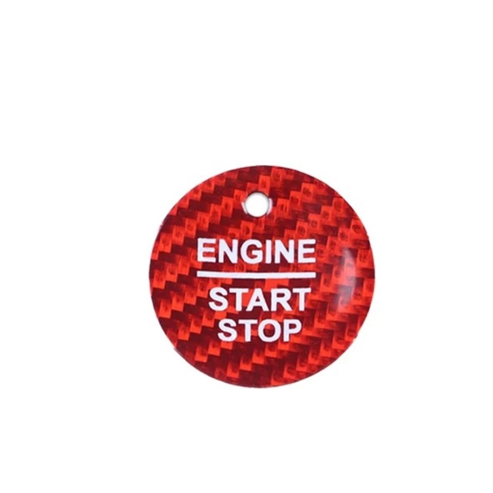 Interior Button Decals Compatible with for Mondeo for ​Explorer ​for Ranger Car Start Button Cover Real Carbon Fiber Stop Switch Interior Sticker(Red)