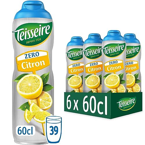 Sirop de citron Teisseire Zéro Sucre à haute concentration aromatique pour cocktail et mocktail