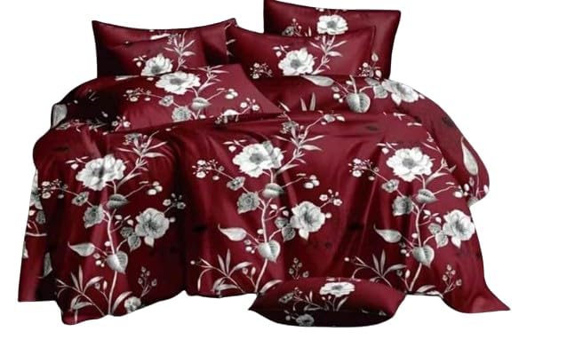 Image of Geo India Limited || Floral TC Cotton Blend Double Size Radium Bedsheet with 2 Pillow Covers (Printed Bedsheet - 011)