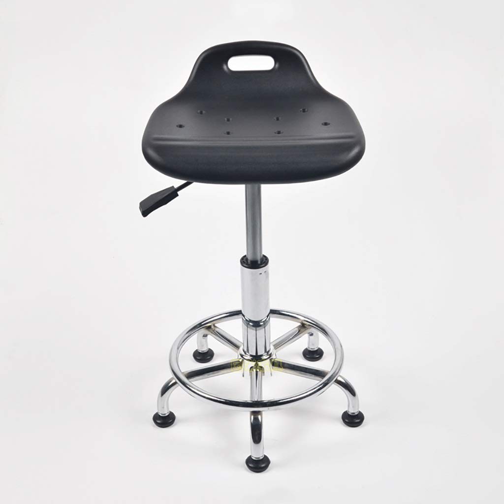 Silla de trabajo giratoria antiestática con tela de espuma duradera, taburete alto para oficina, laboratorio, clínica, color negro (42 56 cm)