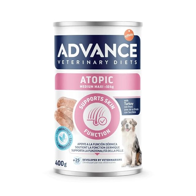 Advance Veterinary Diets - Comida húmeda para perros adultos Advance Atopic Dietas Veterinarias pavo 400 g