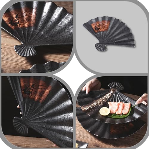 Plato sushi en forma de sector 13 pulg estilo japonés miniatura 6