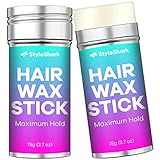 StyleShark Hair Wax Stick (2 Count), Wax Stick for Hair Wig (2.7 Ounce*2), Hair Stick, Hair Wax, Wax