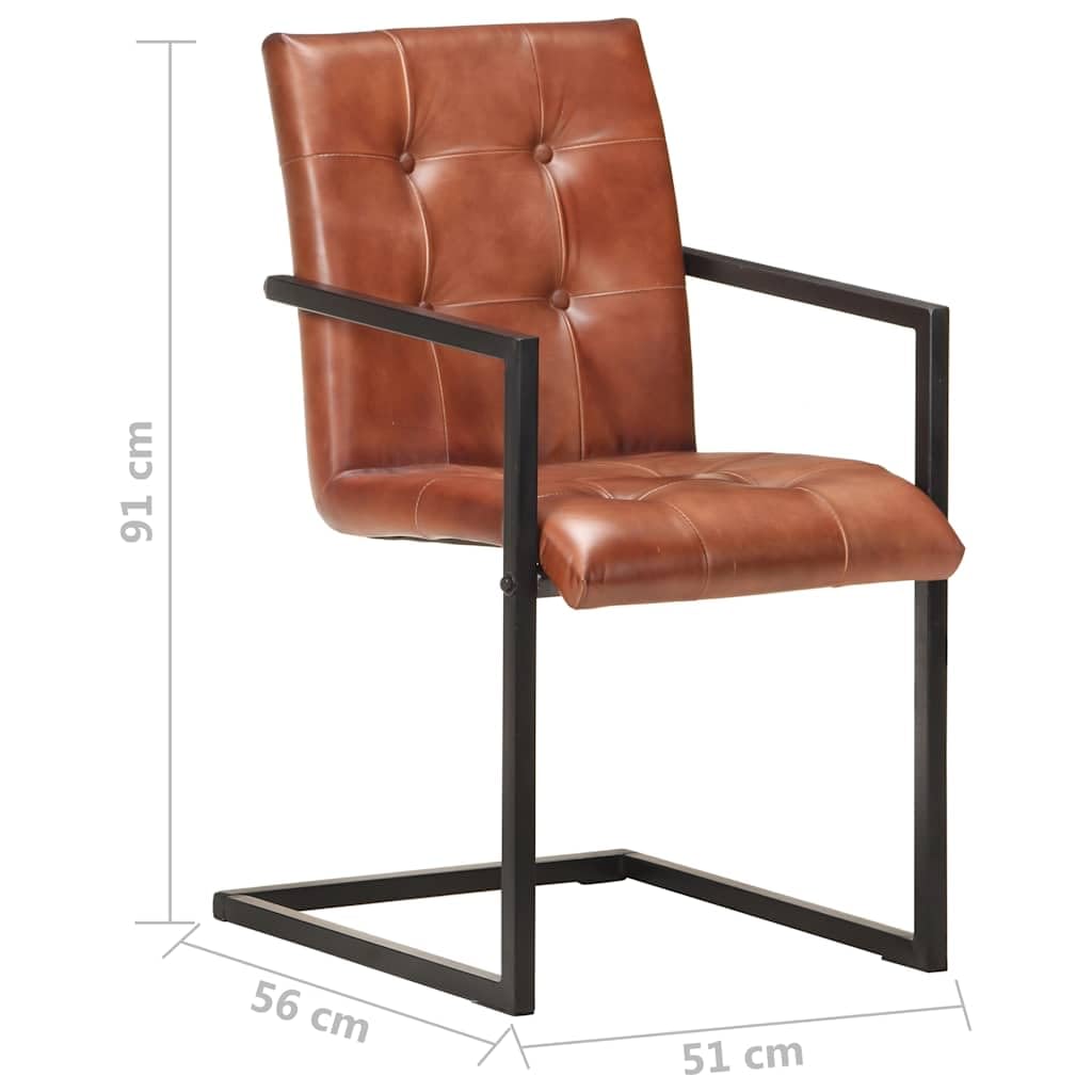 Set di 6 sedie da pranzo Clever marrone vera pelle