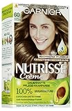 Garnier Creme Coloration, Färbung für Haare, permanente Haarfarbe, mit 3 nährenden Ölen, Nutrisse, Karamell Dunkelblond 60, 3 x 1 Stück