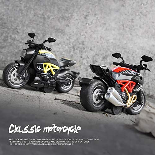 Motorcycle Toy for Boys - Pull Back Motorcycle Toys with Light and Music Toys Motorcycle Model,The Best Gift for Children,Toy Motorcycles for Toddlers (Red)