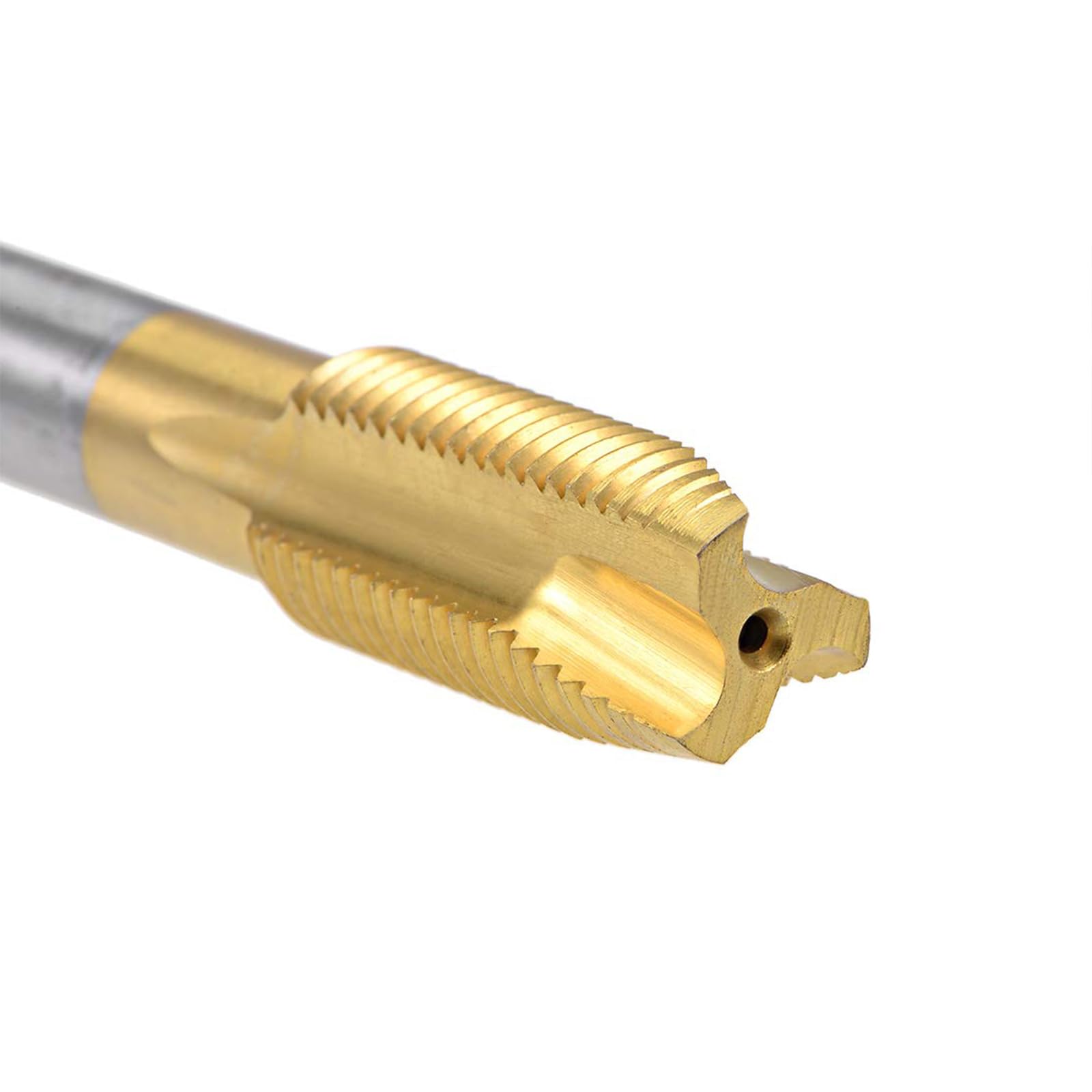 Boxonly Spiral Point Plug Threading Tap M14 x 1.5mm Thread, for Drilling and Tapping H2 3 Flutes HSS, Titanium Coated - Image 4