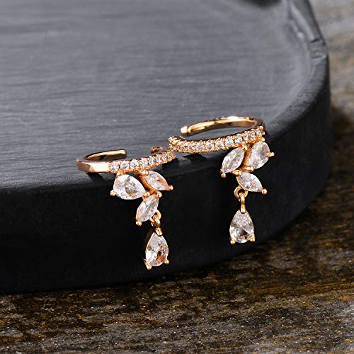 Mevecco Gold Ear Cuffs 18K Gold Filled Ear Cuff Non Pierced Ears Cartilage Earrings Small Hoop Huggies Sleeper Simple Minimalist Delicate Cz Ear Cuffs Clip On Cartilage Fake Earrings For Women #TOP4