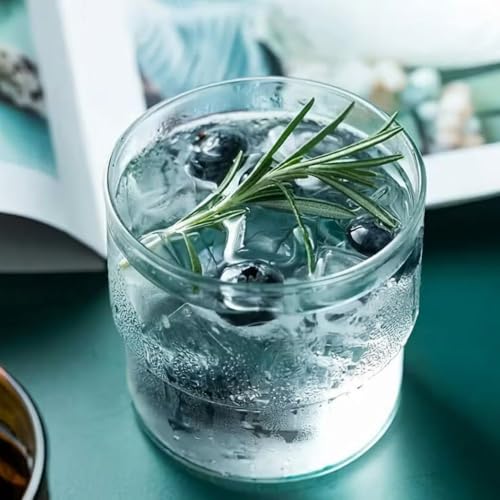 Image of PrimeWorld Vintage High Borosilicate Roostertail Drinking Glass Set of 6-300ml | Freeze-Safe, Dishwasher Safe, Hot & Cold Glassware | Premium Transparent Cups for Coffee, Tea, Juice & Daily Use