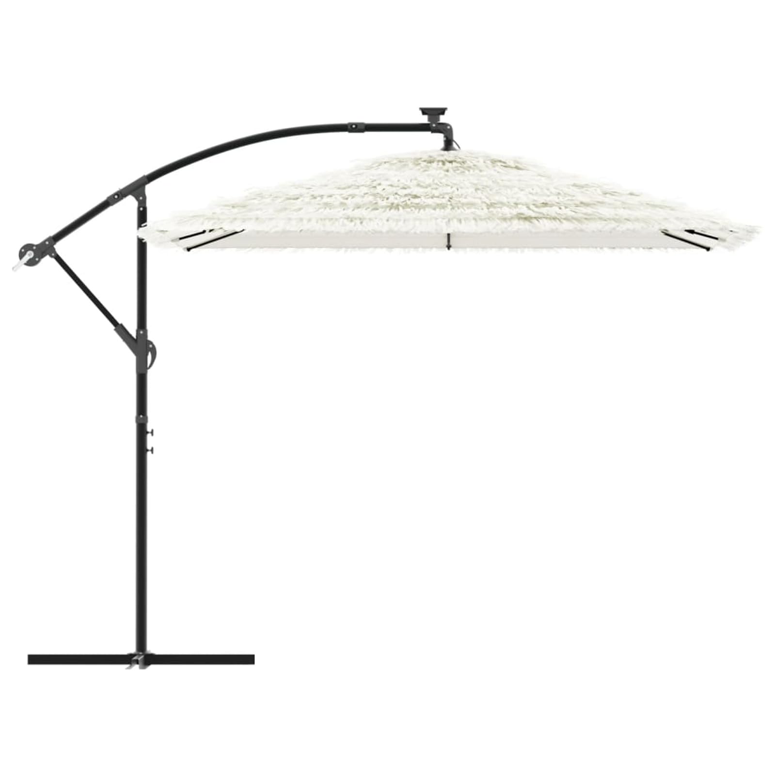 Homgoday Sombrilla de jardín con Poste de Acero Blanca 269x269x235 cm Sombrilla Terraza Exterior, Sombrilla Jardín Grande Orientable Jardín Parasol Balcón