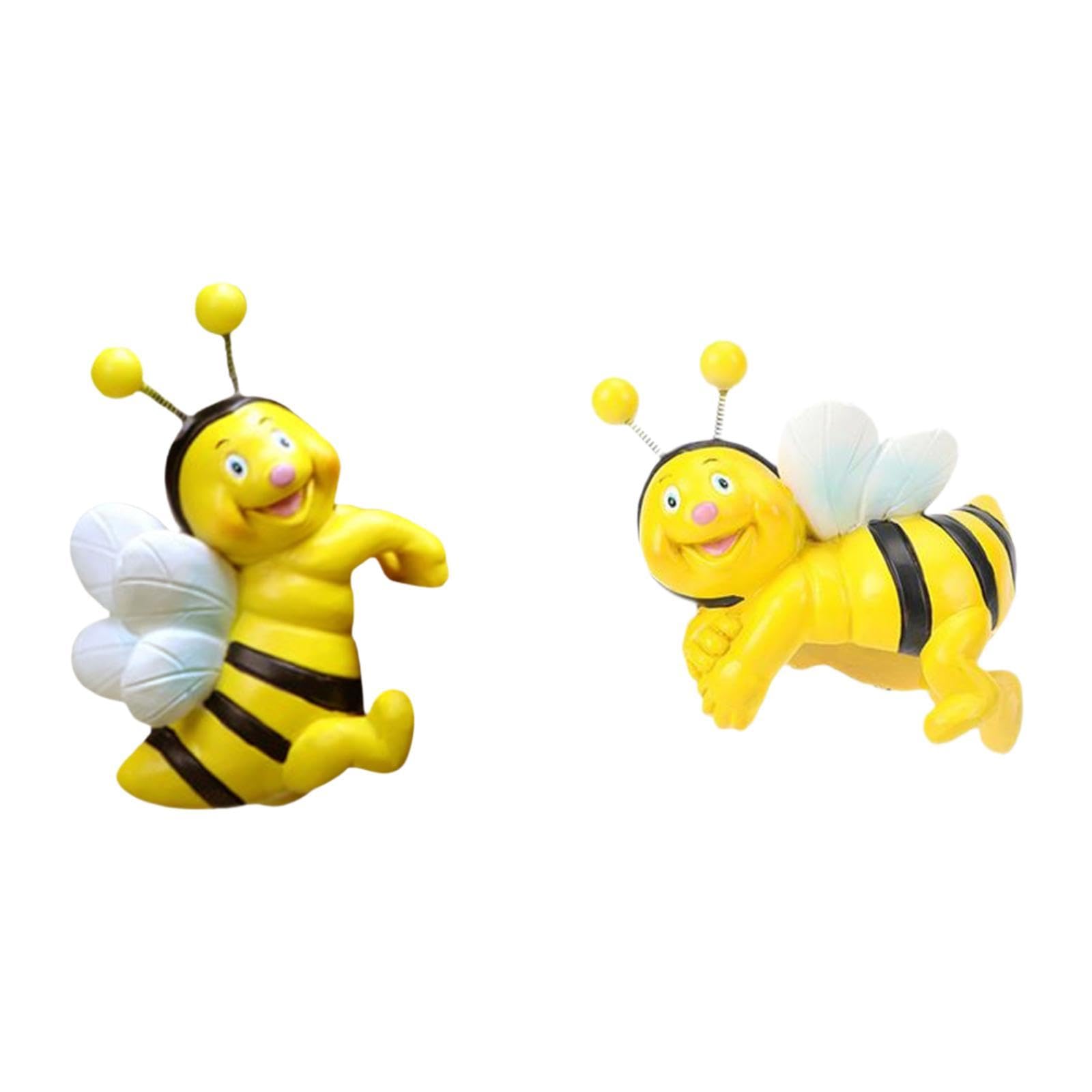 Pots de fleurs et jardin décorés avec ce lot de 2 figurines miniatures abeilles