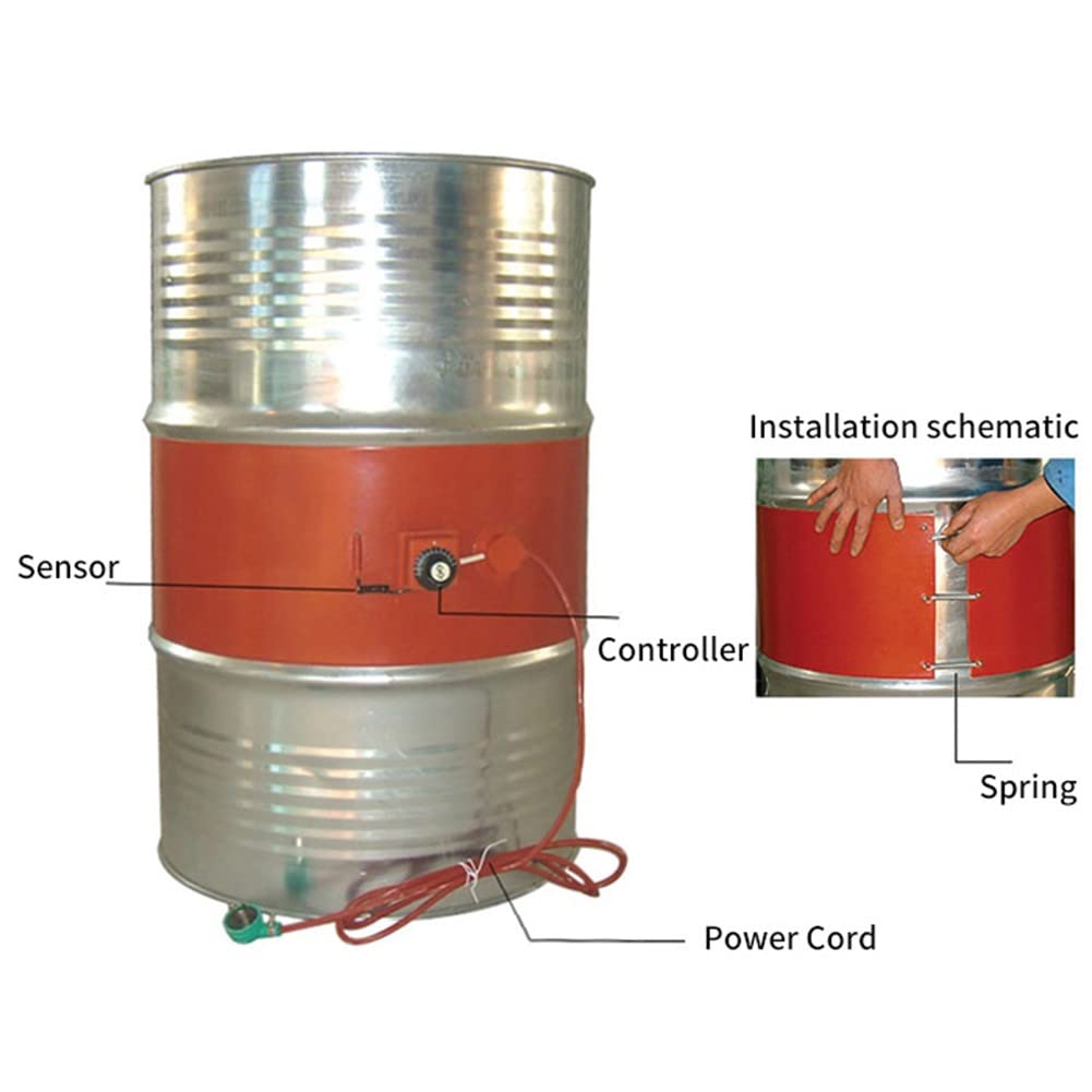 Heizband für Fässer und Eimer, Temperatureinstellung des Silikon-Fassheizbandes(200L 250x1740mm)