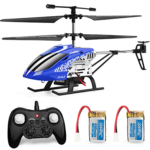 Helicopter with Remoter Control,JJRC 3.5CH Rc Helicopter Altitude Hold Helicopter with 2 Batteries for Kids,Gryo 2.4GHz LED Light for RTF Crash Resistance Helicopter Drone Gift Toy(Blue)