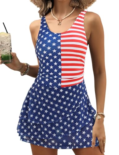 Image of CiCiBird Women One Piece Tummy Control Swimsuit Modest Swim Dress Bathing Suit Skirt Swimwear