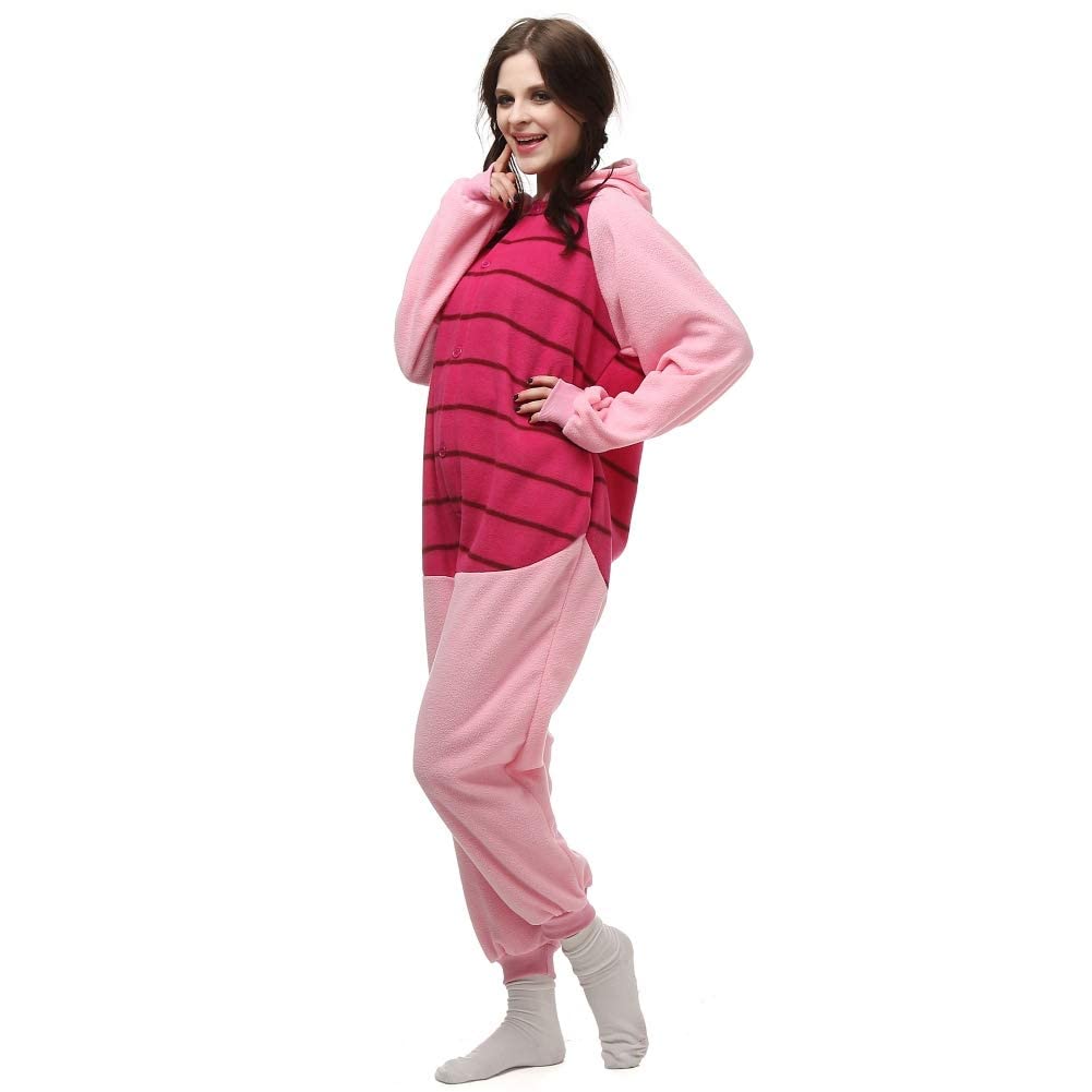 ZKomoL Adult Onesie Costumes Unisex Christmas Party Pajamas for Women Cosplay Sleepwear, Redpig, L