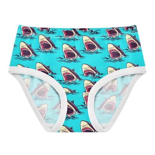 Joisal Cartoon Cute Sharks Blue Toddlers Underwear Floral 2t Cotton Girl Panties Cute Designer Briefs Undies Kids
