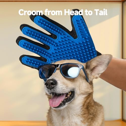 Pet Hair Removal Glove for Dogs & Cats, 2-in-1 — texture and fabric close-up