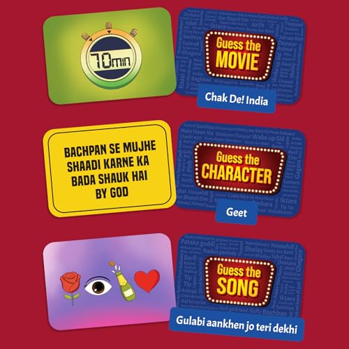 Image of Gouda Games Bollywood Battle Card Game - Fast-Paced Trivia & Guessing Game, Fun for Game Nights, Parties & Family Time, Gifts for Bollywood Fans, Board Game Lovers, Adults, Teens & Kids, 3-12 Players