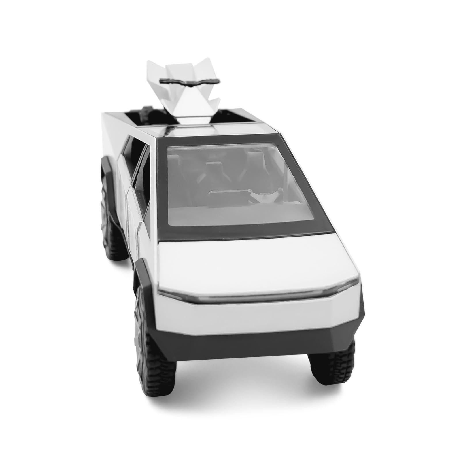 Toy Trucks for Kids, Pickup Truck with RV Motorcycle Metal Die-cast Model Car, 1/32 Toy Truck and Trailer with Sound/Light/Pull Back, Gifts for Boys Ages 4-7 Silver