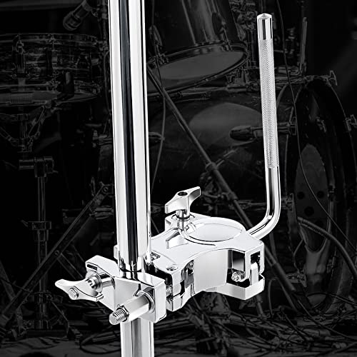 Lolunut L-Rod Cowbells Clamp,Silver Drum Clamp Cowling Mounting Bracket Expansion Clamp, Adjustable Percussion Drum Set Cowbell Bracket For Toms thumb #4