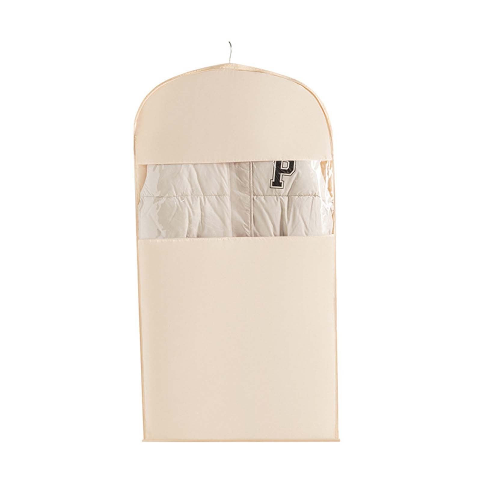 Housse de rangement suspendue compressible anti-poussière beige