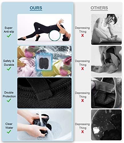 Yoga Socks with Grips for Women, Non Slip Sticky Sock for Pilates & Pure Barre & Hospital & Walking & Dance & Indoor (4 Pack, Size 6-10)