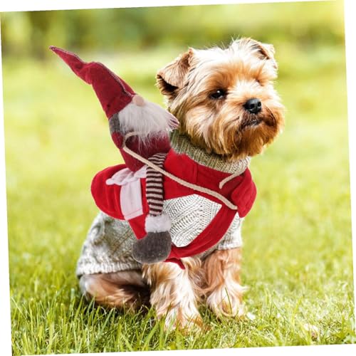 Disfraz de Gnomo de Santa para Perro Talla S Rojo miniatura 4