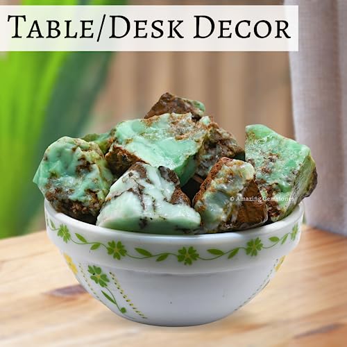 Image of Amazing Gemstone Chrysoprase Raw Crystals and Healing Stones, Natural Rocks for Tumbling - DIY Raw Stones and Crystals, 2 Pieces