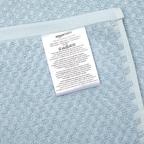 Amazon Basics Odor Resistant Textured Bath Towel, 30 X 54 Inches - 2-Pack, Light Blue #TOP2