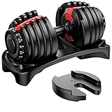 Bestand Adjustable Dumbbell, Fast Adjust Weight Dumbbell Barbell 5lb-52.5lb Free Weight Dumbbell Suit for Man Women Training Equipment Exercise Strength Core Fitness Single Dumbbell uni-Pack (Single)