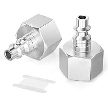 GASHER 2PCS 1/2-Inch NPT Female Industrial Air Tool Fitting, 1/4-Inch Flow Pneumatic Plugs