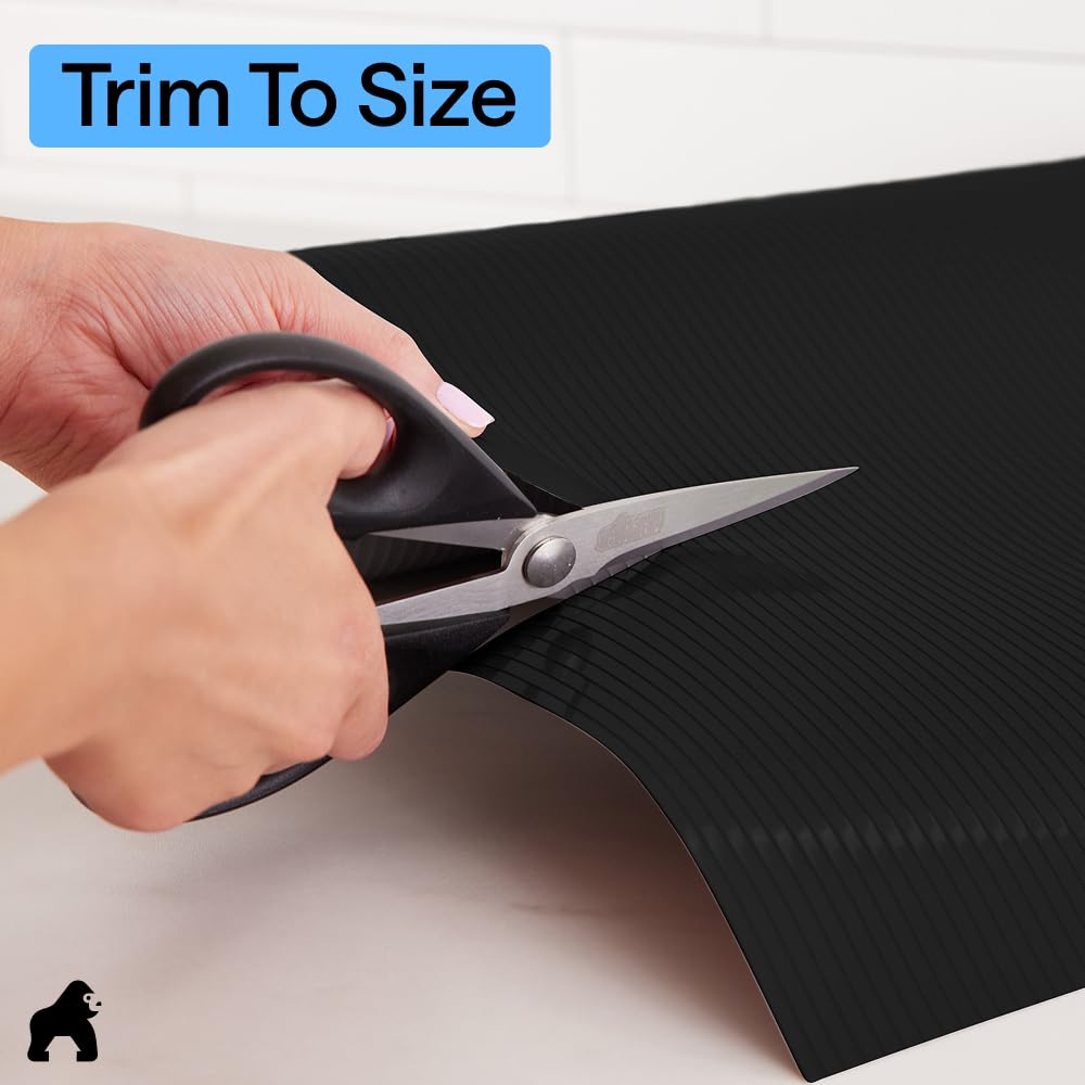 GORILLA GRIP DuraGuard - Forro para estantes, 17.5 x 30 pulgadas, no adhesivo, para cajones de cocina, estantes, refrigerador, despensa, armario de baño, plástico acanalado duradero e impermeable, sin