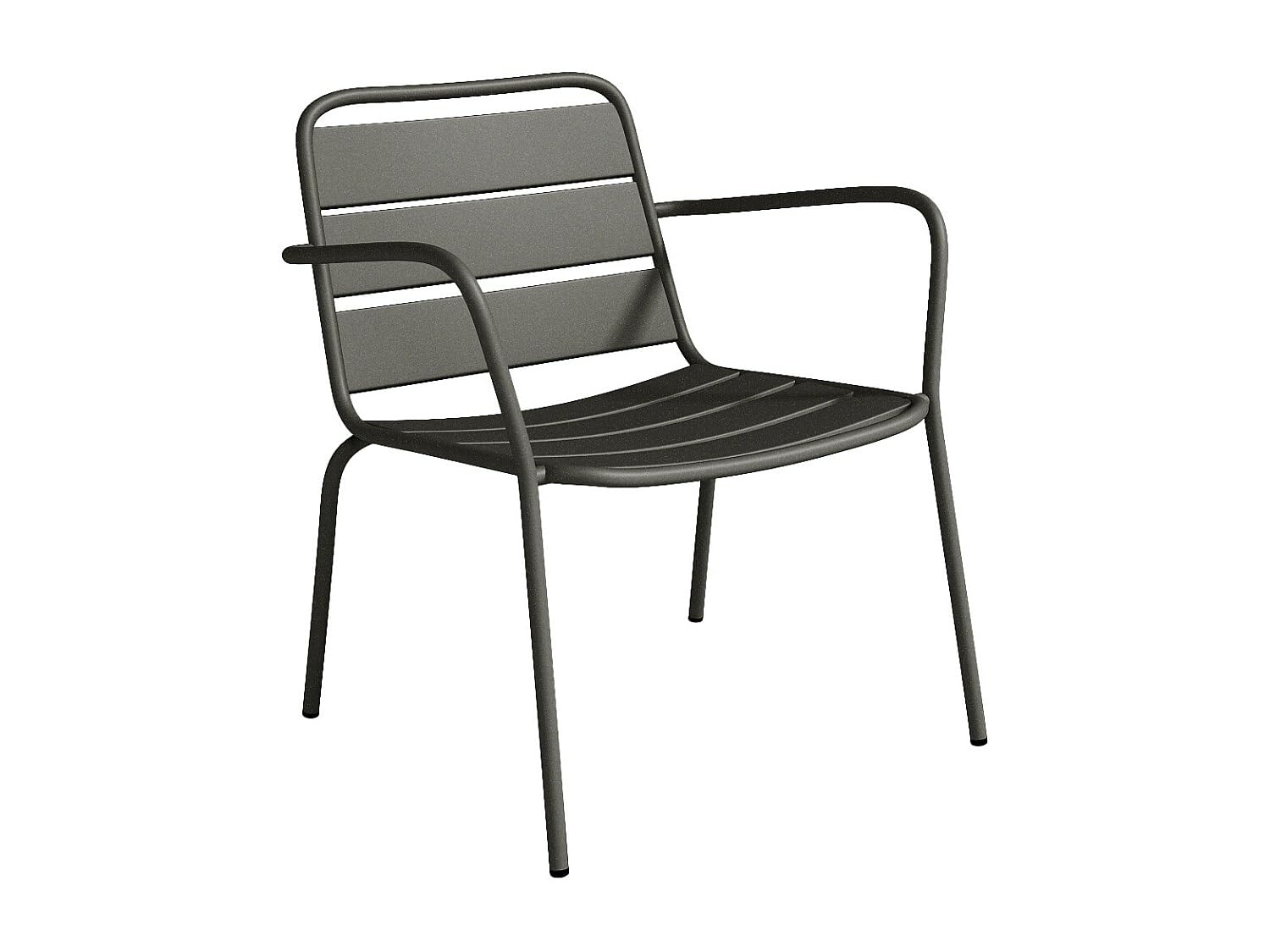 Vente-unique Gartensessel stapelbar - Metall - Dunkelgrau - MIRMANDE