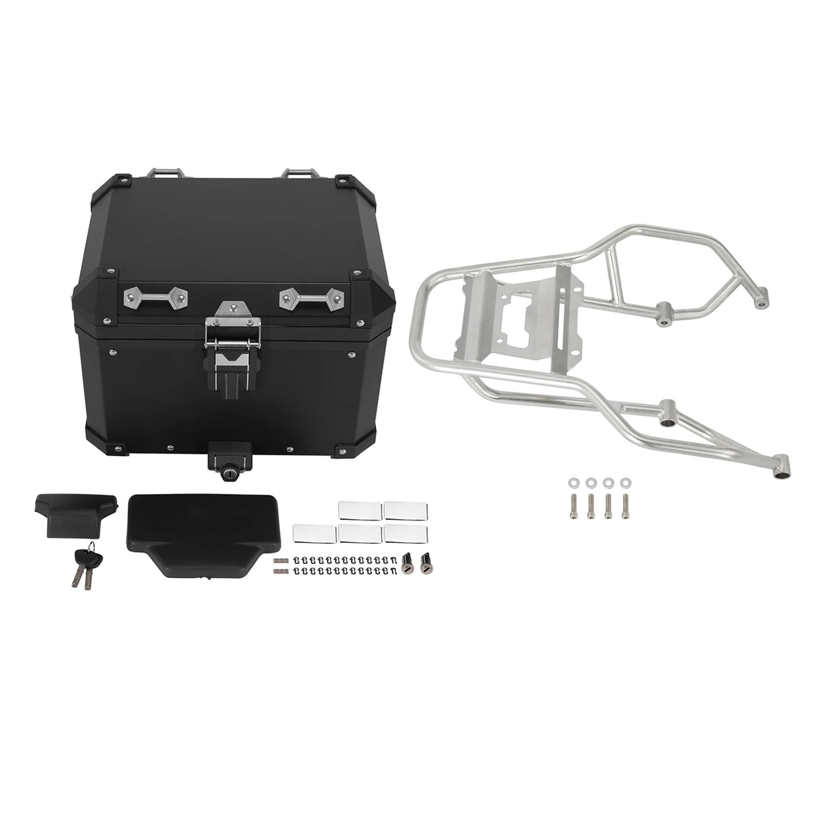 Top Case Box Luggage Moto Sac Arrière Et Support Coffre 38l pour R1300GS 2023 – 2025 2024 Boîte Transport Bagages Rangement Voyage Supérieur Étui Rigide Accessoires(Black Set)