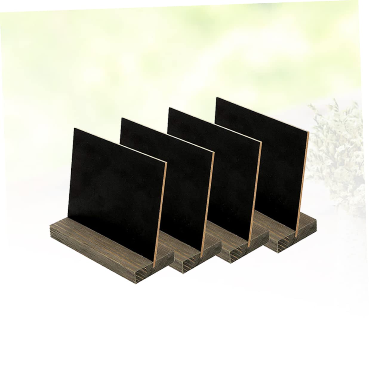 10 Kleiner Kreidetafeln mit Holzrahmen und Sockel, Schwarz