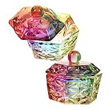 SOESFOUFU 2stücke Nageldappen-schale Mit Glasdeckel Maniküre-acryl-monomerbecher Für Nagelwerkzeuge Und Dip-pulver Für Profis Und Anfänger