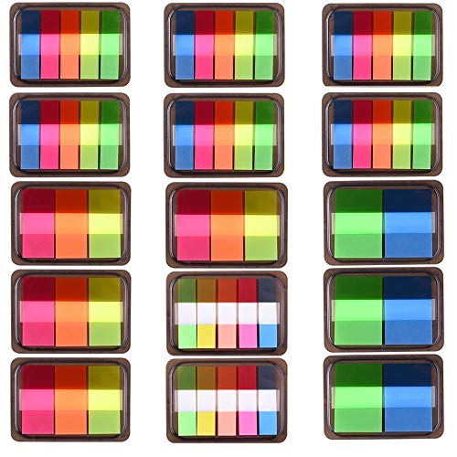 1160 Pieces,15 Sets Index Tabs,Translucent Page Makers,It Post Flags,Sheet Neon Index Tabs Flags Sticky Note for Page Marker