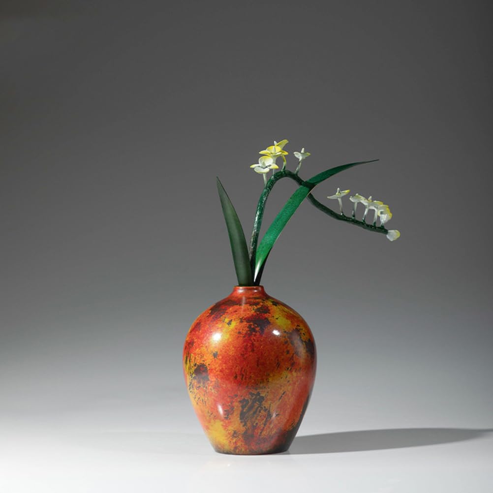 Orchidea Mosiężny wazon Ozdoba Oszałamiająca metalowa rzeźba kwiatowa