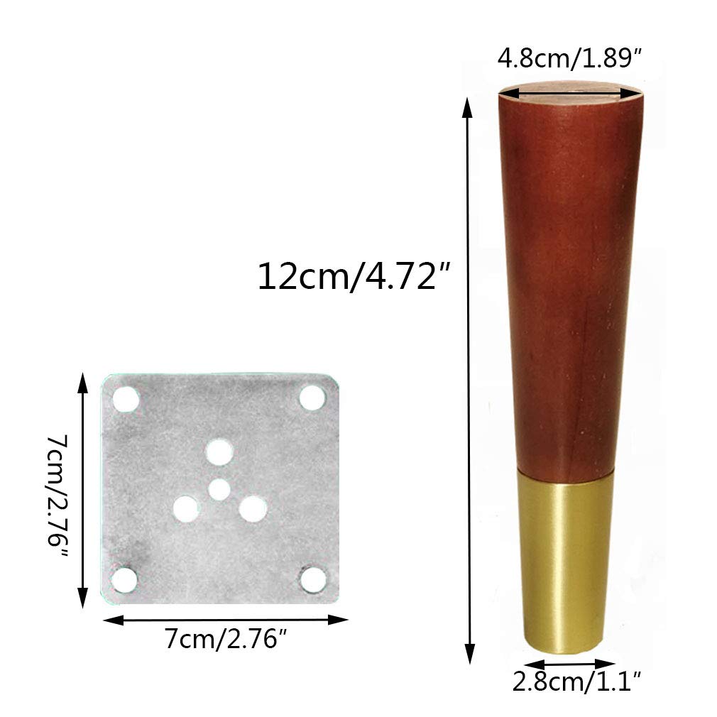 Kit de repuesto de patas de madera maciza para muebles de sofá, banco, zapatilla, mueble de TV, mueble de baño, tocador, con tornillos