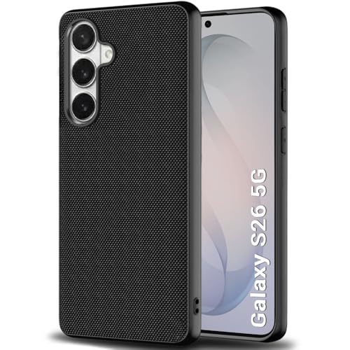 Image of TheGiftKart for Samsung S26 Case, Fabric Texture Back Cover, Slim & Lightweight, Ultra-Premium Design, Camera Protection Bump, Hybrid Slim Galaxy S26 Back Cover (PC & TPU, Black)