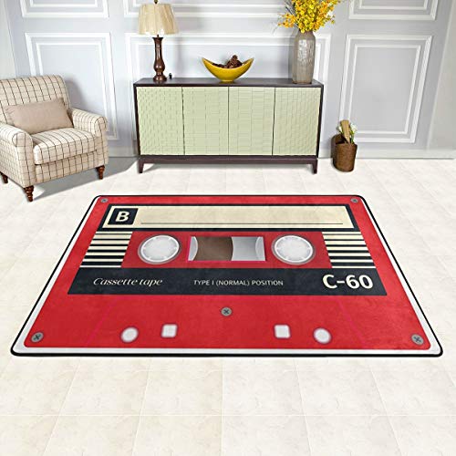 Tapete antideslizante rojo Cassette Tape de 91x61 cm miniatura 2