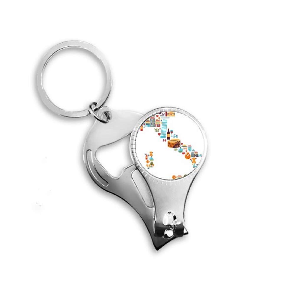 Porte-clés décapsuleur Italie et coupe-ongles pour vos voyages et pique-niques