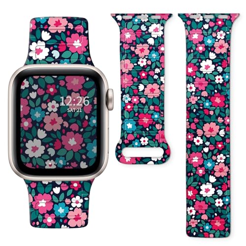 Bracelet magnétique silicone souple anti-irritation pour Apple Watch 38-45mm
