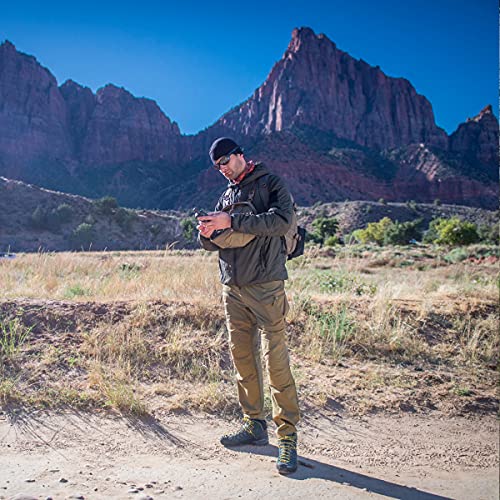Helikon-Tex HOP Hybrid Outback Tactical Pants - Ripstop Mens Cargo Pants - DuraCanvas VersaStretch - Outdoors, Hiking, Law Enforcement, Work Pants, Crimson Sky/Black Waist 30 Length 36