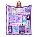 Dance Blanket Gift for Girls, Ballerina Throw Blanket for Daughter Kids, Ultra Soft Dance Lover Fleece Blanket Gifts for Ballet Dancer Blankets Lightweight Velvet Bed Blanket Luxurious Sofa Blanket