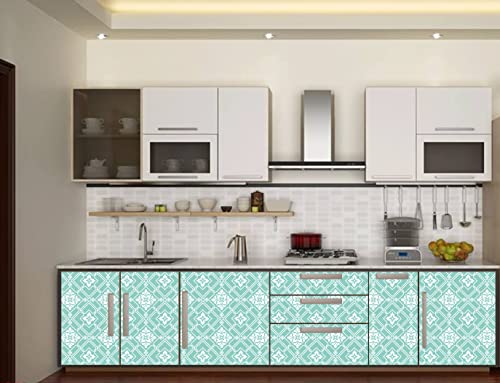 Image of CABANA HOMES Wall Stickers Geometrical DIY Wallpaper for Decals (45 x 125 cm, 2 Rolls) (12 sq. ft) Decorative Self Adhesive Bedroom, Living Room, Office, Green