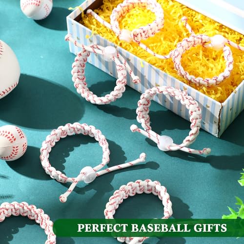 Landical 24 Pcs Baseball Bracelet for Boys, Baseball Party Favors Adjustable Handmade Braided Bracelet Wristbands Inspirational Sport Accessories Gift for Teams Player Men Birthday Jewelry Accessories by Landical - Used condition - Image 5