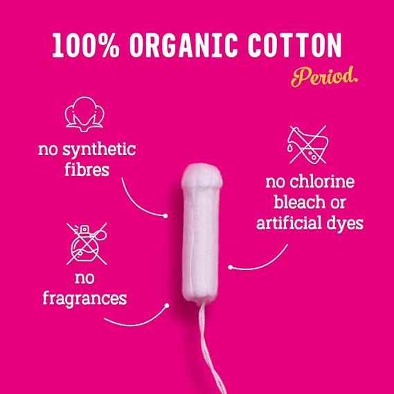 Flo - Organic Cotton Tampons for Women - 32 Pack (32 Regular Tampons) - Leak Proof - No Synthetic Fibers, Chlorine Bleach, or Added Dyes - Bio-Plastic Applicator - Feminine Care - Vegan & Cruelty Free
