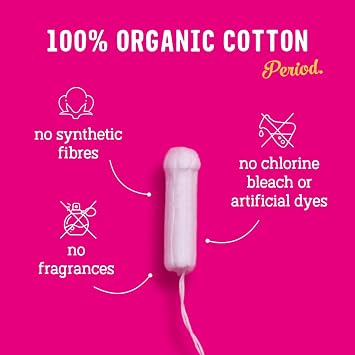 Flo - Organic Cotton Tampons for Women - 32 Pack (32 Regular Tampons) - Leak Proof - No Synthetic Fibers, Chlorine Bleach, or Added Dyes - Bio-Plastic Applicator - Feminine Care - Vegan & Cruelty Free